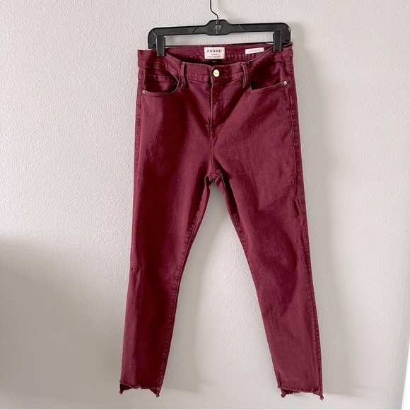 rag & bone Womens denim size 29 burgundy high raw hem - Picture 8 of 12